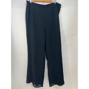 Montee Black Dress Flowy Pants with Beading at Hem Womens Sz 20W
